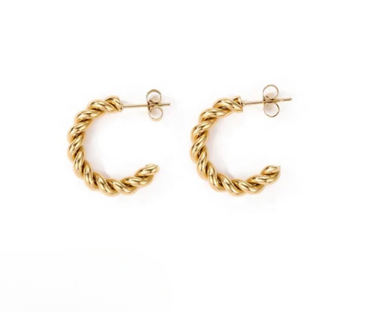 Gold Twist Rope Hoops