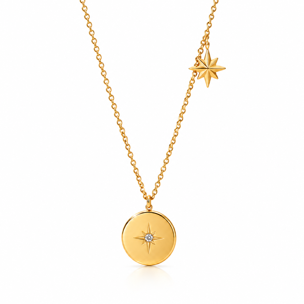 Two Star  Pendant Necklace