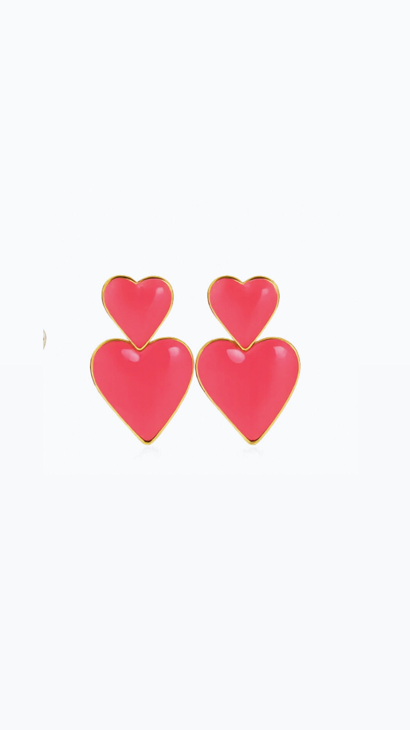 Pink Double Love Studs