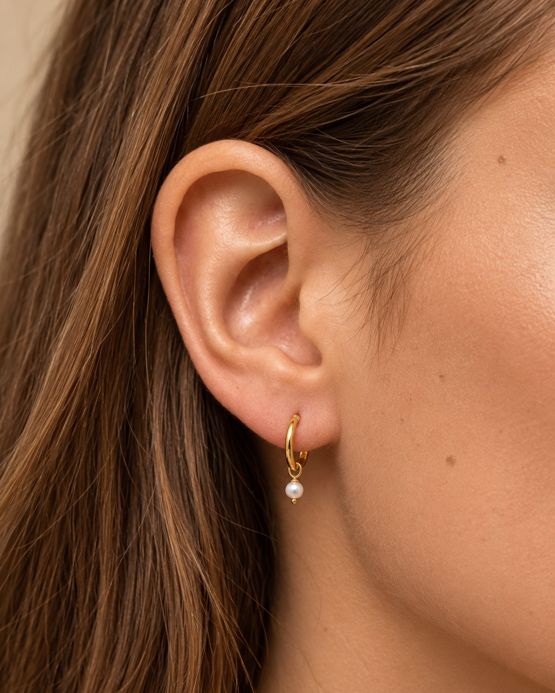 Pearl Drop Hoops