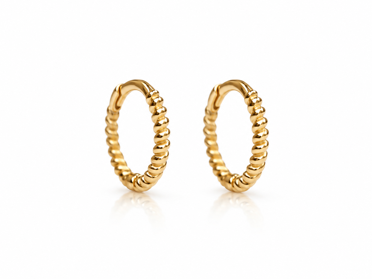 Texture Small Gold Huggies