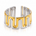 Geometric Wave Mixed Metal Ring