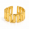 Geometric Wave Gold Ring