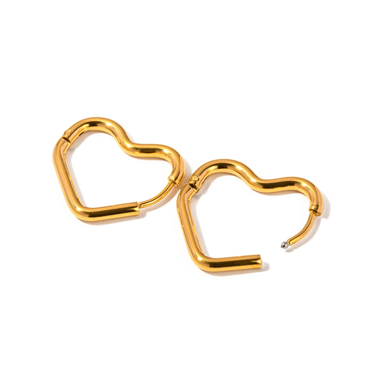 Gold Heart Shape Huggies
