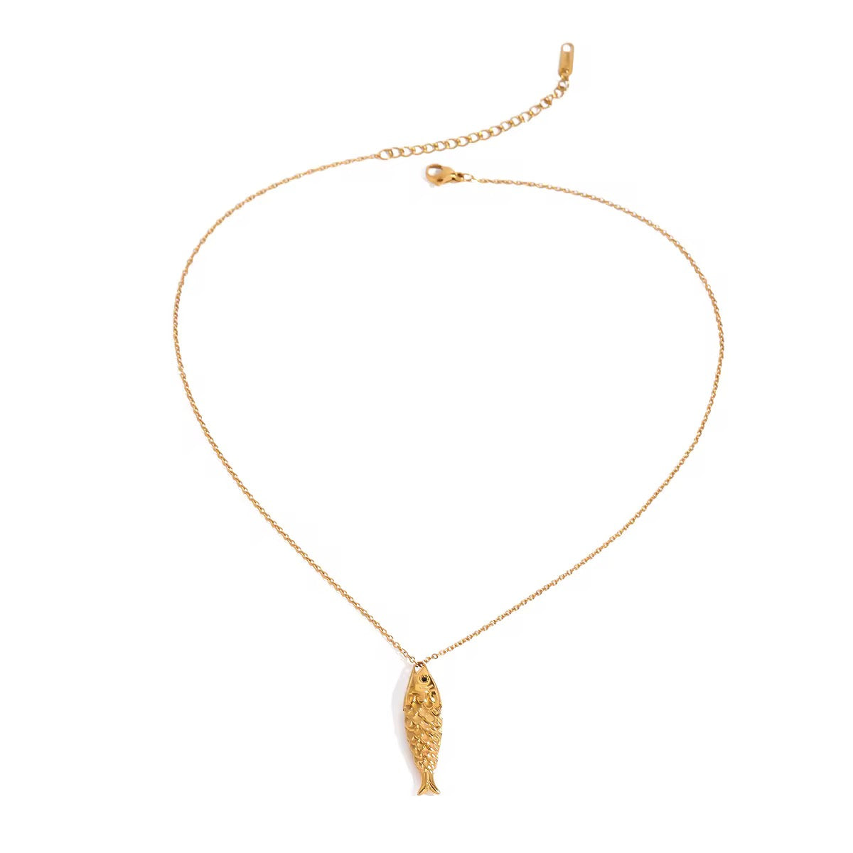 Golden Fish Pendant Necklace