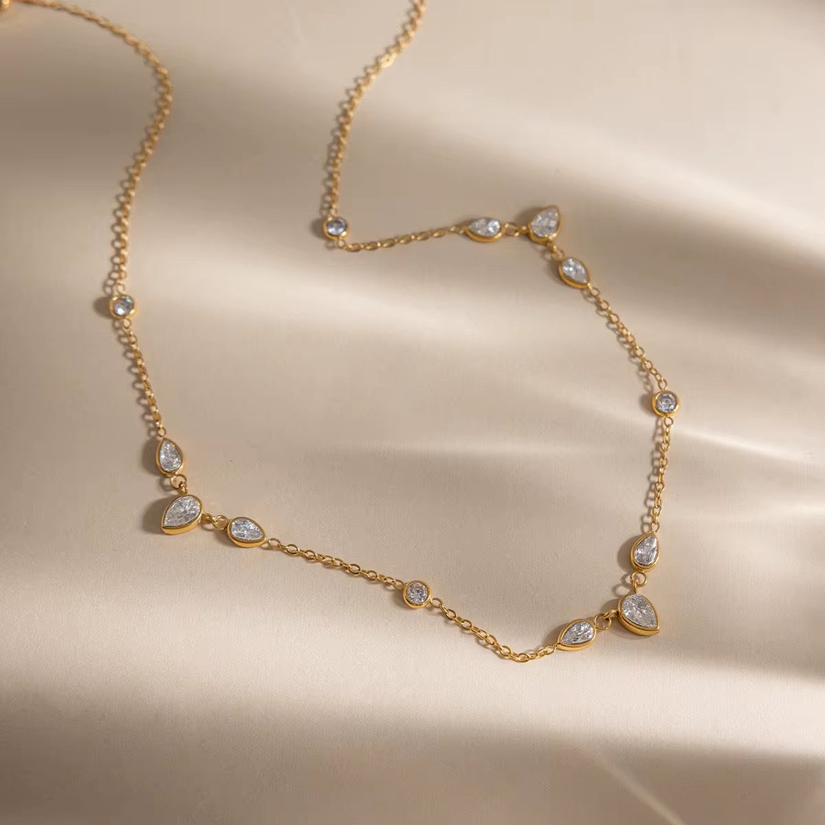Pear Drop Crystal Necklace