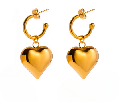 Gold Hoop Hearts