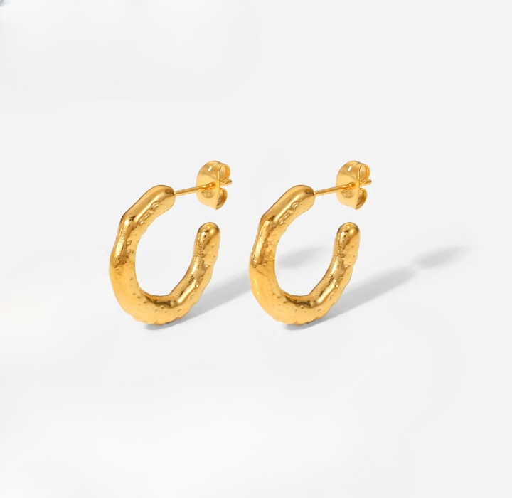 Texture Gold Hoops