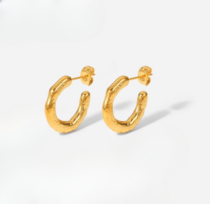 Texture Gold Hoops